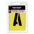 Arts & Crafts Supplies | Chartpak 01560 3 in. A-Z Set/0-9 Professional Lettering/Painting Stencils - Manila (1-Set) image number 0