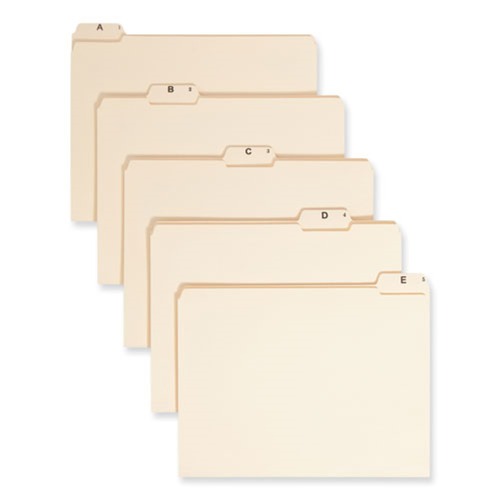 Just Launched | Smead 11777 Indexed File Folders with 1/5-Cut A-Z Top Tabs - Letter, Manila (25/Set) image number 0
