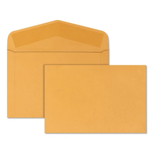 Envelopes & Mailers | Quality Park QUA54301 #15 Hub Flap Gummed Closure 10 in. x 15 in. Open-Side Booklet Envelope - Brown Kraft (100/Box) image number 0