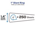 Binders | Avery 05301 3 Slant Rings 1 in. Capacity 11 in. x 8.5 in. Heavy-Duty Non Stick View Binder with DuraHinge - Light Blue image number 1