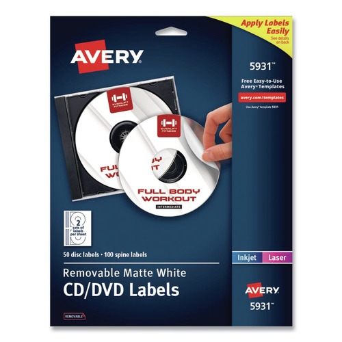 Labels | Avery 05931 Laser CD Labels - Matte White (50/Pack) image number 0