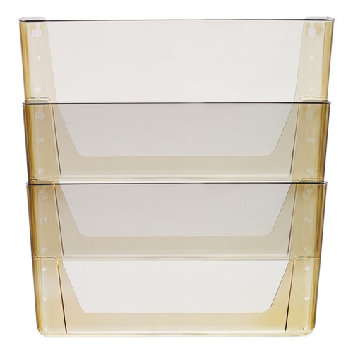 Wall Files | Storex 70246U06C 3 Sections Letter Size 13 in. x 4 in. x 14 in. Wall File - Smoke (3/Pack) image number 0