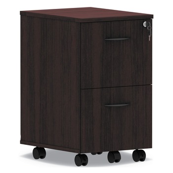 Alera ALEVA582816MY 15.38 in. x 20 in. x 26.63 in. Valencia Series 2-Drawer Mobile Pedestal - Mahogany