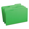 File Folders | Smead 17134 0.75 in. Expansion Assorted 1/3-Cut Tabs Legal Size Reinforced Top Tab Colored File Folders - Green (100/Box) image number 0