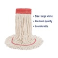  | Boardwalk BWK503WHCT 5 in. Super Loop Cotton/Synthetic Fiber Wet Mop Head - Large, White (12/Carton) image number 6