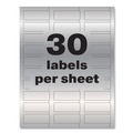 Labels | Avery 61524 PermaTrack 0.75 in. x 2 in. Laser Printers Asset Tag Labels - Metallic Silver (240/Pack) image number 8