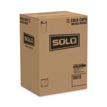SOLO RW16-J8000 Symphony Eco-Forward 16 oz. Paper Cold Cups - White/Red/Beige (1000/Carton)