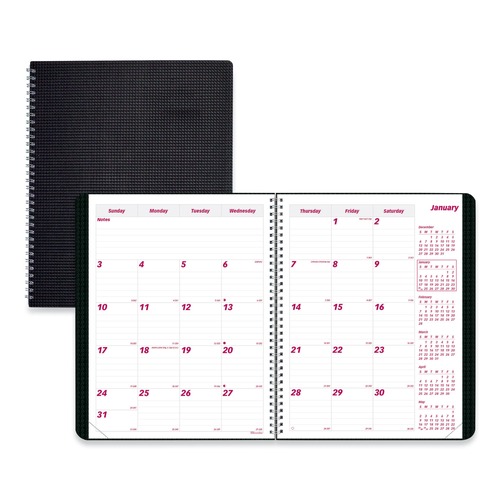 Notebooks & Pads | Brownline CB1262V.BLK DuraFlex 11 x 8.5 14-Month Planner - Black Cover image number 0