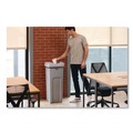 Trash & Waste Bins | Rubbermaid Commercial 2143862 Universal Square Trash Can with Swing Lid 23 gal Plastic Gray image number 3