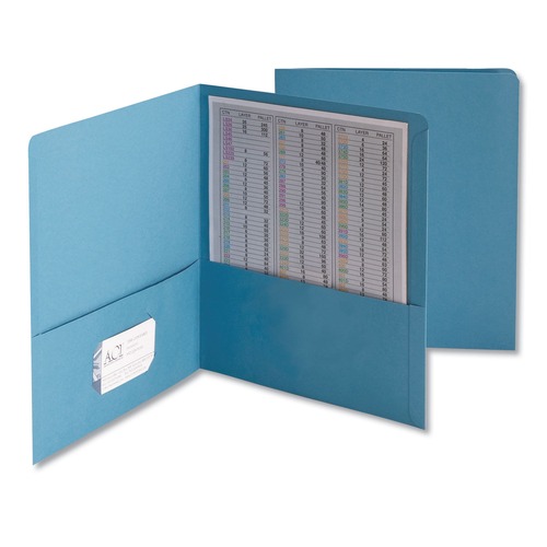 Just Launched | Smead 87852 11 in. x 8.5 in. 100-Sheet Capacity Two-Pocket Folder - Blue (25/Box) image number 0