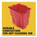 Mop Buckets | Rubbermaid Commercial 2064907 WaveBrake 2.0 18 Quart Plastic Dirty Water Bucket - Red image number 8