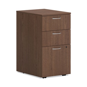 HON HLPLPMBBF.LSE1 15 in. x 20 in. x 28 in. 3-Drawers Left or Right Mod Mobile Pedestal - Legal/Letter, Sepia Walnut