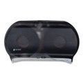 Just Launched | San Jamar R4000TBK 9 in. Roll 19 in. x 5.25 in. x 12 in. Twin Jumbo Classic Tissue Dispenser - Transparent Black Pearl image number 0