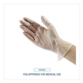 Disposable Gloves | Boardwalk BWK361LCT 3.6 mil Thick 9.5 in. Long Powder-Free Exam Vinyl Gloves - Large, Clear (100/Box, 10 Boxes/Carton) image number 8