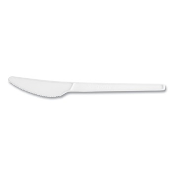 Vegware VW-KN6.5 Compostable CPLA Cutlery Knife - White (1000/Carton)