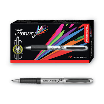 PERMANENT MARKERS | BIC GPM11 BLK Intensity Fine Bullet Tip Permanent Marker - Tuxedo Black (1-Dozen)