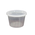 Food Trays, Containers, and Lids | GEN TD40016E 16 oz. Plastic Deli Containers with Lid - Clear (240/Carton) image number 2