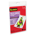 Labels | Scotch PL900G-SR 4.38 in. x 6.38 in. 9.5 mil Self-Sealing Laminating Pouches - Gloss Clear (5/Pack) image number 1