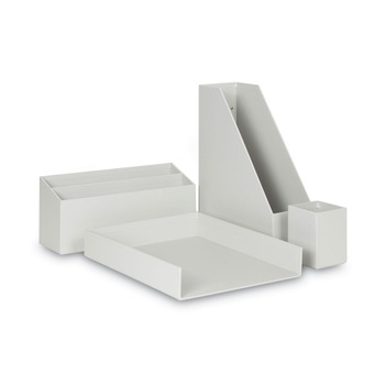 DESK ACCESSORIES AND OFFICE ORGANIZERS | U Brands 3632U00-02 Four-Piece Chipboard Desk Organization Kit - Gray (2-Piece/Kit)