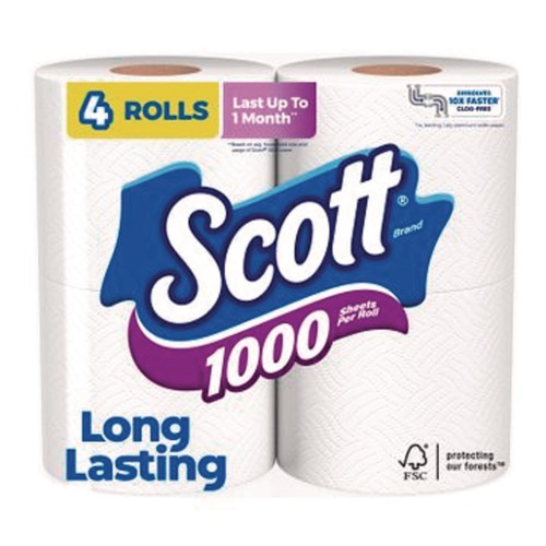 Toilet Paper | Scott 10183 1-Ply Septic Safe Bathroom Tissue - White (12/Carton) image number 0