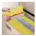 File Folders | Smead 21562 1/3-Cut Tabs Assorted Letter Size 1 in. Expansion Recycled Heavy Pressboard Folders - Yellow (25/Box) image number 3