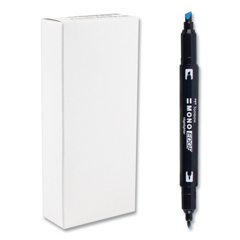 Tombow Mono 56413 Chisel/Bullet Tip Highlighters - Skyblue Barrel/Skyblue Ink (10/Box)