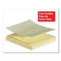 Sticky Notes & Post it | Universal UNV35664 3 in. x 3 in. Fan-Folded Self-Stick Pop-Up Note Pads - Yellow (12/Pack) image number 3