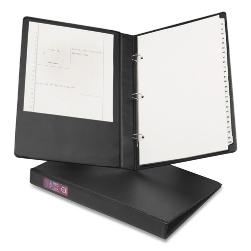 Binders | Avery 06400 3 Round Rings 1 in. Capacity 14 in. x 8.5 in. Legal Durable Non-View Binder - Black image number 0