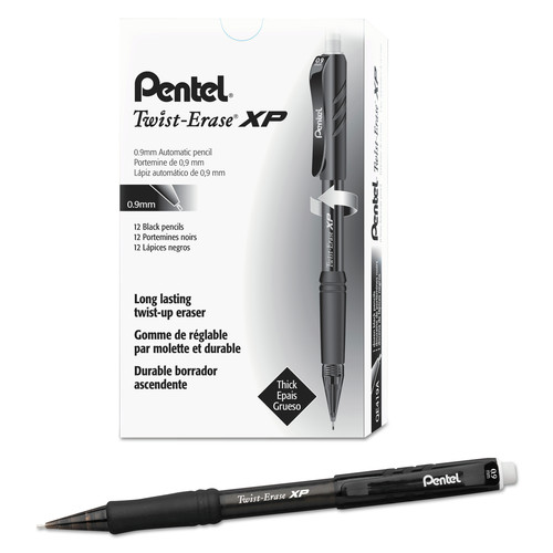 Pens | Pentel QE419A Twist-Erase EXPRESS 0.9 millimeter HB (No. 2) Mechanical Pencil - Black Lead/Barrel (1-Dozen) image number 0