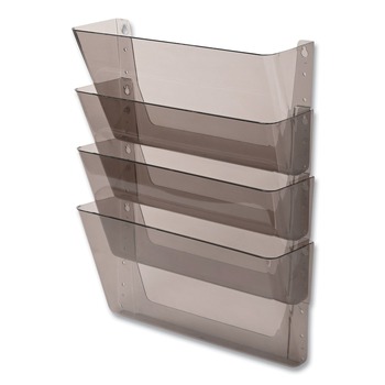 DESKTOP ORGANIZERS | Deflecto 73402 DocuPocket 13 in. x 4 in. 4 Sections Letter Size Stackable Four-Pocket Wall File - Smoke