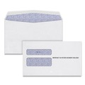 Paper & Printables | Adams 2219C 5.63in. x 9in. Gummed Closure Commercial Flap W-2 Laser Double Window Envelope - White (24/Pack) image number 0
