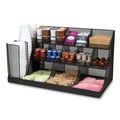 Breakroom Supplies | Mind Reader CMG2MESH-BLK 11.61 in. x 23.9 in. x 12.76 in. 14-Compartment Network Collection Coffee Cup and Condiment Countertop Organizer - Black image number 1