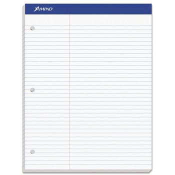NOTEBOOKS AND PADS | Ampad 20-345 White 8.5 in. x 11.75 in. Sheets Pitman Rule Variation (Offset Dividing Line - 3 in. Left) Double Sheet Pads (100 Sheets/Pad)