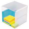 Desktop Organizers | Deflecto 350401 6 in. x 6 in. x 6 in. 1 Compartment Stackable Plastic Cube Organizer - Clear image number 5