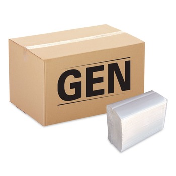 GEN GENTFOLDNAPK 1-Ply 7 in. x 13-1/4 in. Tall-Fold Napkins - White (10000/Carton)