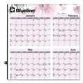 Bulletin Boards | Blueline C171920 12-Month (Jan to Dec): 2026 36 in. x 24 in. Passion Floral Artwork Yearly Laminated Wall Calendar - White/Multicolor Sheets image number 3