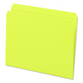 File Folders | Smead 12910 Straight Tabs Letter Size 0.75 in. Expansion Reinforced Top Tab Colored File Folders - Yellow (100/Box) image number 0