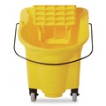 Mop Buckets | Rubbermaid Commercial FG748000YEL WaveBrake 2.0 26 qt. Side-Press Plastic Bucket/Wringer Combos - Yellow image number 4