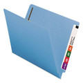 File Folders | Smead 25040 0.75 in. Expansion 2 Fasteners Letter Size Heavyweight Colored End Tab Fastener Folders - Blue Exterior (50/Box) image number 1