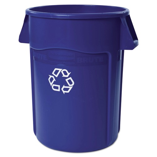 Trash & Waste Bins | Rubbermaid Commercial FG264307BLUE Brute 44 gal Polyethylene Recycling Container - Blue image number 0