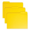 File Folders | Smead 12943 1/3-Cut Tabs Assorted Letter Size 0.75 in. Expansion Colored File Folders - Yellow (100/Box) image number 0