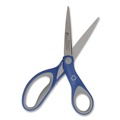 Arts & Crafts Supplies | Westcott 15554 8 in. Long 3.25 in. Cut Length KleenEarth Soft Handle Scissors - Straight Blue/Gray Handle image number 2