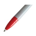 Pens | Universal UNV27412 Medium 1 mm Stick Ballpoint Pen - Red Ink, Gray/Red Barrel (1 Dozen) image number 4