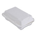 Clearance Center | Eco-Products EP-HC96NFA Vanguard 9 in. x 6 in. x 3 in. 1-Compartment Renewable and Compostable Sugarcane Clamshells - White (250/Carton) image number 5