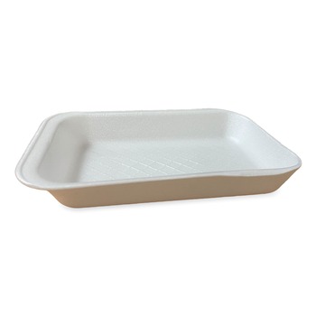 GEN 2DWH 8.56 in. x 6.1 in. x 1.2 in. No. 2D Foam Meat Trays - White (500/Carton)