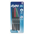 Washable Markers | EXPO 2211318 Wet Erase Markers Fine Bullet Tip Assorted Colors 4/Pack image number 0