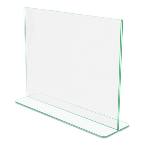 Office Presentation Supplies | Deflecto 5991890 Superior Image 11 in. x 8.5 in. Insert Premium Green Edge Sign Holders - Clear/Green image number 0
