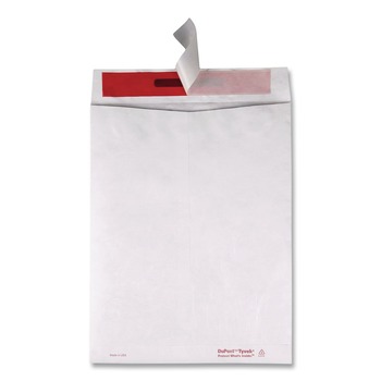 Quality Park QUAR2400 9 in. x 12 in. No. 10-1/2 Flip-Stik Flap Adhesive Closure Tamper-Indicating Mailers Made with Tyvek - White (100/Box)