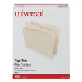 File Folders | Universal UNV12112EE 1/2-Cut Assorted Top Tab File Folders - Letter Size, Manila (100/Box) image number 2