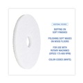 Cleaning & Janitorial Accessories | Boardwalk BWK4015WHI 15 in. Polishing Floor Pads - White (5/Carton) image number 4